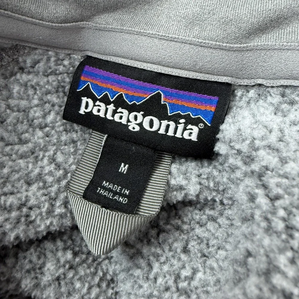 Patagonia Better Sweater Womens Medium Gray 1/4 Zip Pullover Fleece Pockets‎